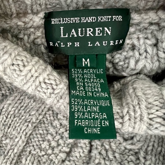 VTG Ralph Lauren exclusive Hand knit wool cable Chunky Sweater fisherman Preppy - Picture 2 of 14